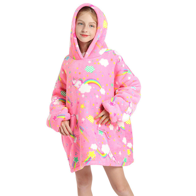 satın al Modaya Uygun Çocuklar Kapüşonlu Pijama Giyilebilir Battaniye Kapüşonlu online manufacture