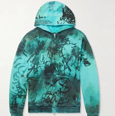 satın al Graffiti Baskı Büyük Boylu Hızlı Yırtılmış Kapüşon online manufacture