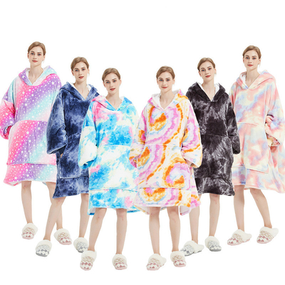 satın al Tam özelleştirilmiş flanel romper büyük boylu pijama battaniye kapüşon renkli basılı online manufacture