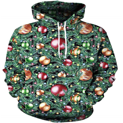 satın al Grafik baskı çizgi Vintage Drop Omuz Kapüşon Termal Uzun Kollu Süveter online manufacture