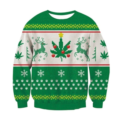 satın al Erkek 3D Dijital Baskılı Noel Uzun Kollu Erkek Kadın Yuvarlak Yaka Sweatshirt online manufacture