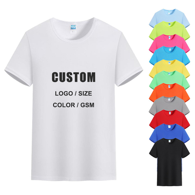Anti-Skrink Plain Sublimation Baskılı Tişörtler 100 Polyester Koşu Tişörtleri