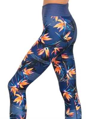 Yüksek belli özel basılı leggings sublimasyonlu pantolon solunumlu