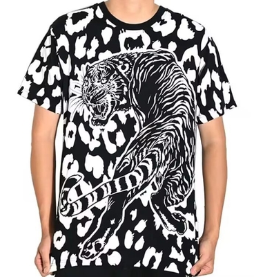 Yeni Tasarım Moda Leopard Şablonu Tüm Üzerinde Sublimasyon Tişört Takım Boynuz Casual