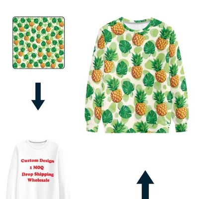 Normal Fit Kadınların Büyük Boylu Kazakları Sublimasyon Crewneck Kazak Kazakı