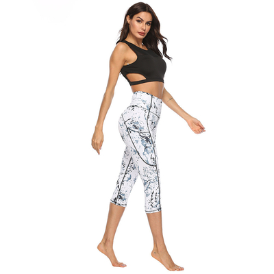 Kadınlar Yüksek Bel Boş Zaman Fitness Yoga Pantolonları Cepli Karın Kontrolü