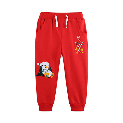 Kızlar Yeni Tarz Noel Çocuk Spor Pantolonlar Dikiş Pamuk nakış Çocuk Giyim Spor pantolonları
