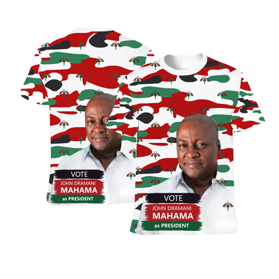 Seçim Gömleği Etkinlik Bayrak Baskı T-shirt Özel Yapılmış Tam Vücut Baskı Yuvarlak Boyun Kültür Gömleği Kısa Kollu