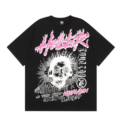 Geniş boyutlu Ti Unisex Graffiti örgü Baskı Rastgele Ti Sokak Giysi Vintage Yaz Üstleri Ti