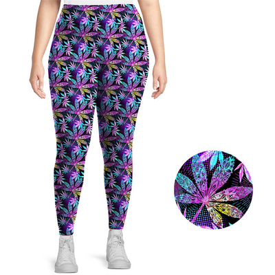 Özel Baskı Pantolonlar Artı Boyut Yüksek Bel Spor Spor Spor Spandex Kumaş Tereyağı Yumuşak Kadınlar Egzersiz için Yoga Leggings