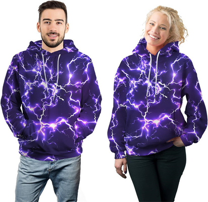 Unisex Yeni Erkekler Yenilik Kapüşonlar Serin Yıldırım Grafik Kapüşon Yün Pullover Kapüşonlu Kazaklar